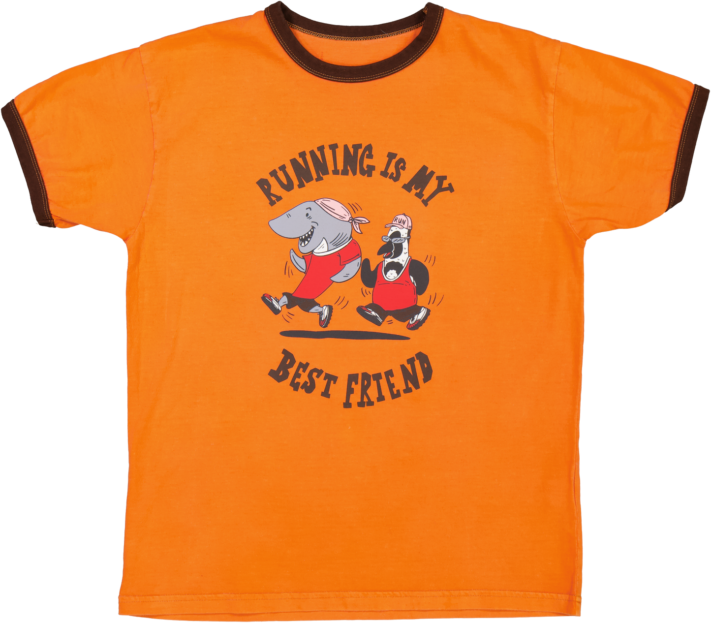 "Running Is My Best Friend" Ringer Tee Orange