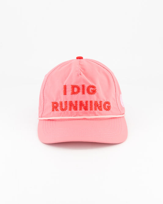 "I Dig Running" Pink Trucker