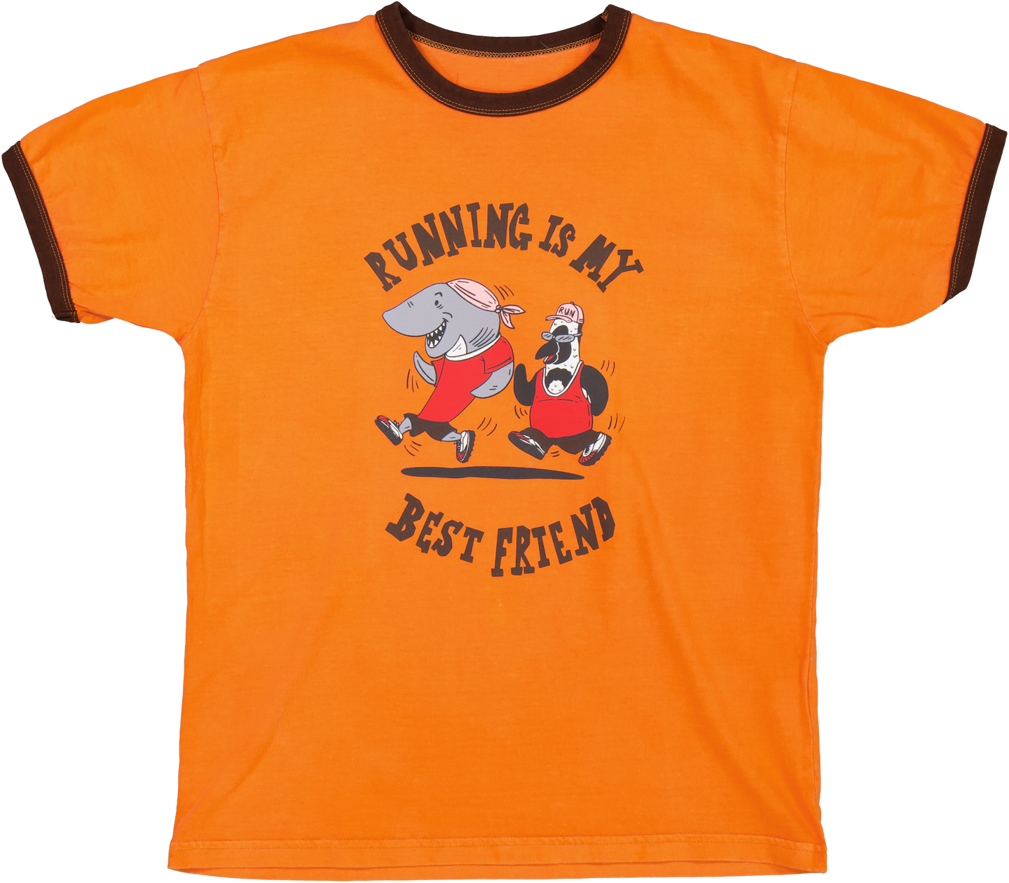 "Running Is My Best Friend" Ringer Tee Orange