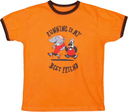 "Running Is My Best Friend" Ringer Tee Orange