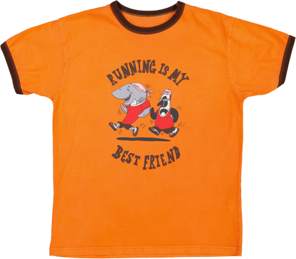 "Running Is My Best Friend" Ringer Tee Orange