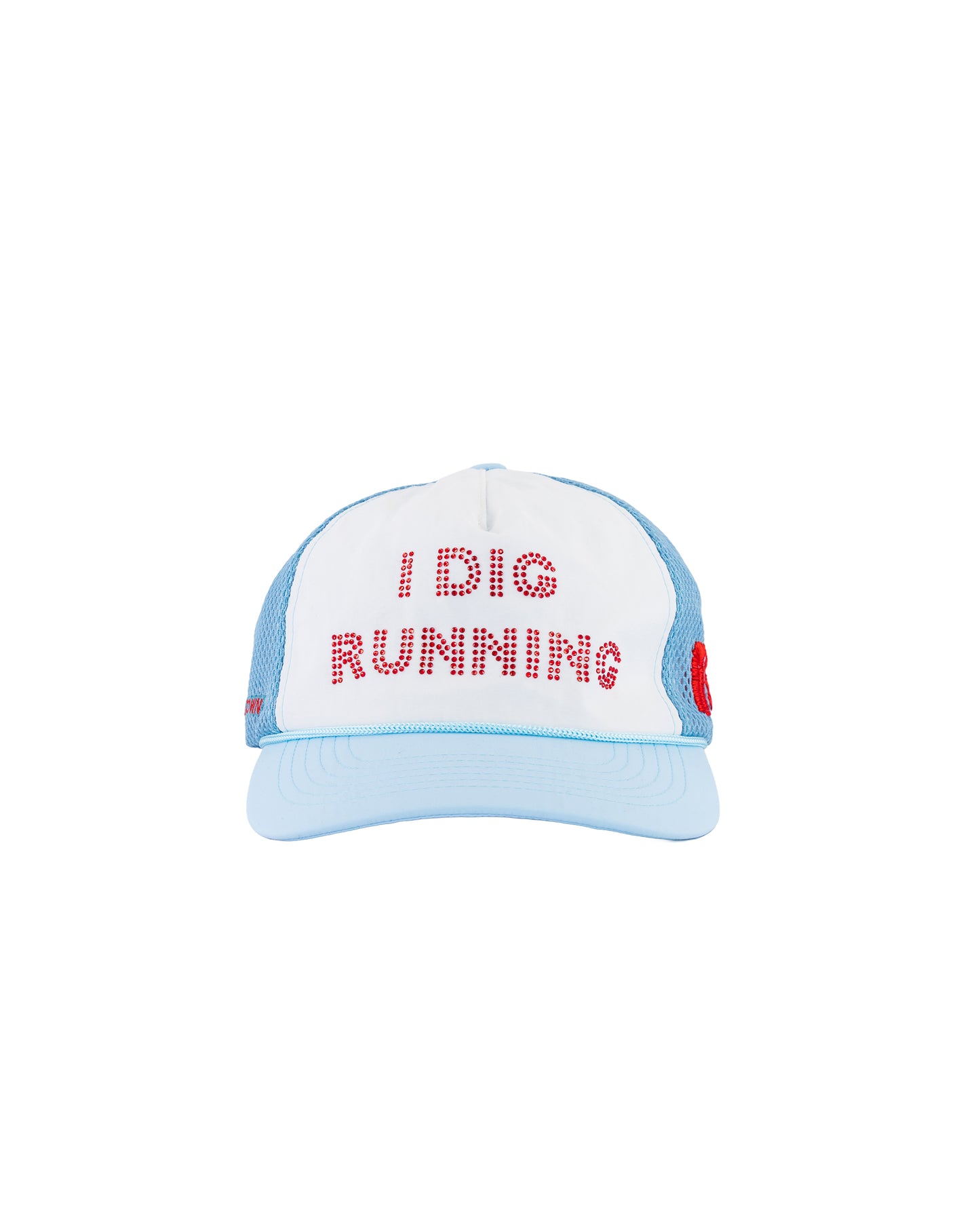 "I DIG RUNNING" Rhinestone Trucker Blue