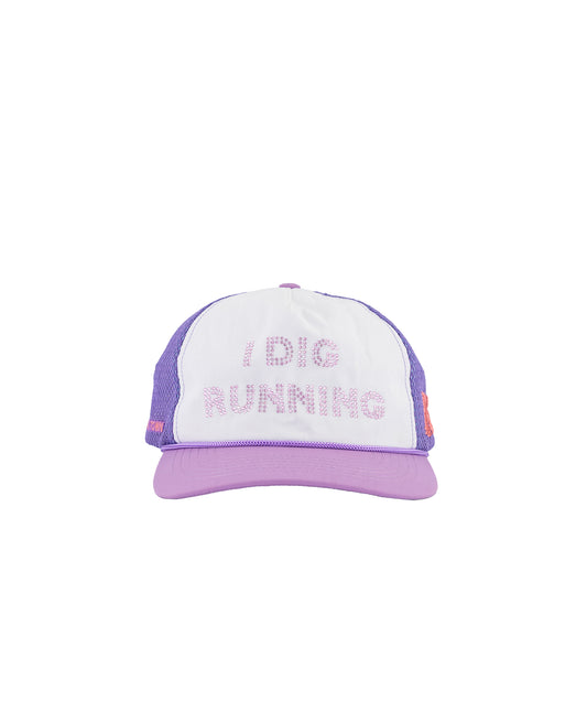 "I DIG RUNNING" Rinestone Trucker Purple
