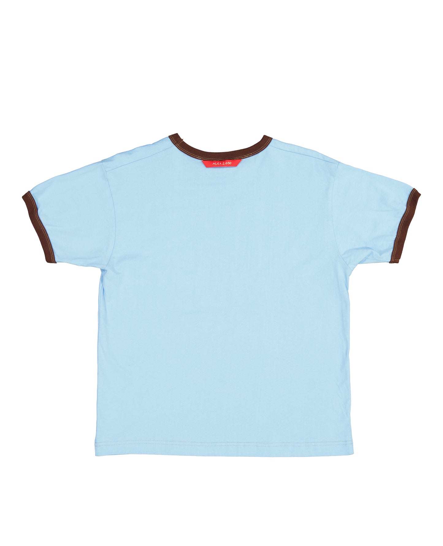 "RUNNING" Ringer Shirt in Baby Blue