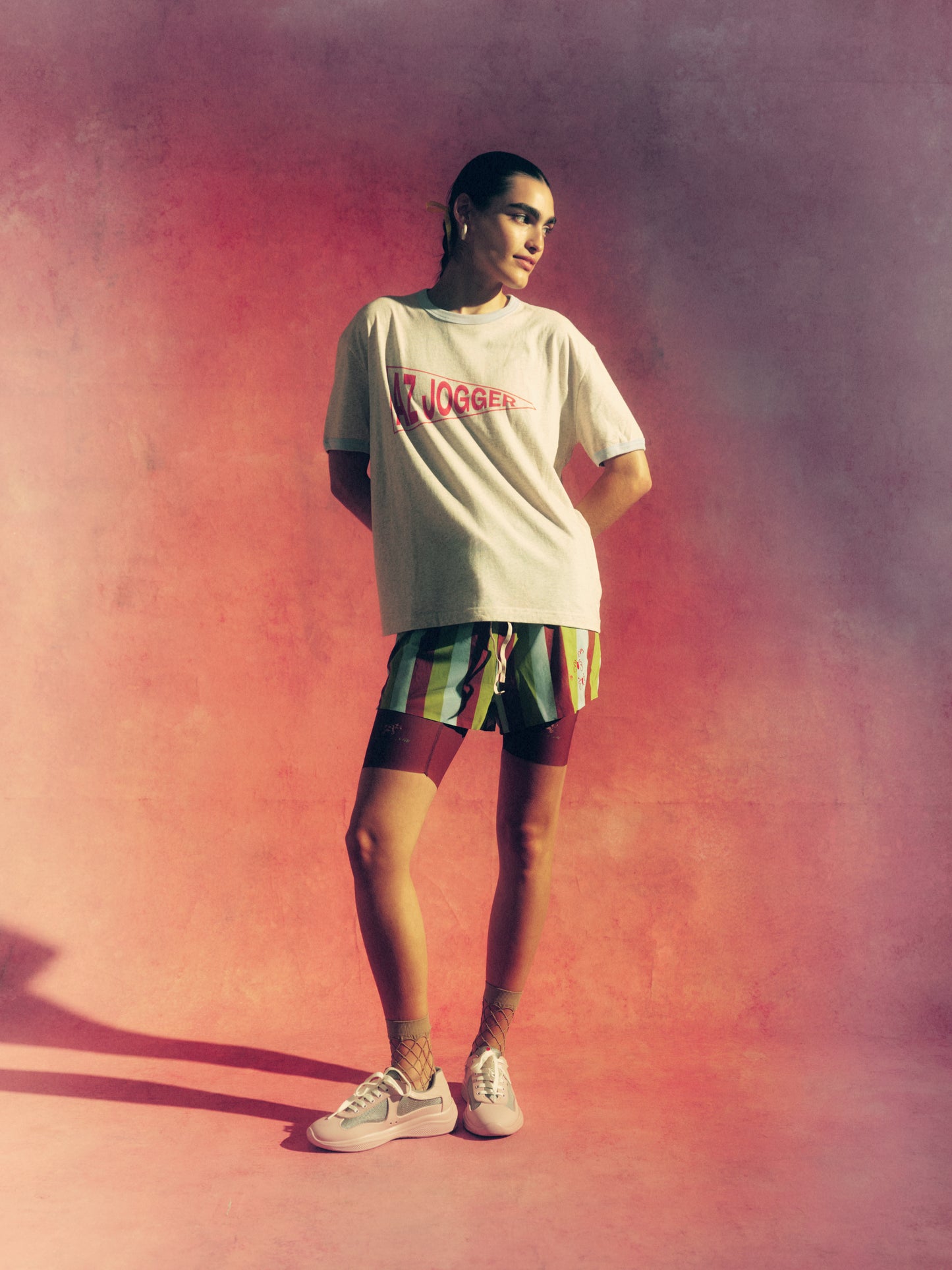 "AZ Jogger" Ringer Tee Grey
