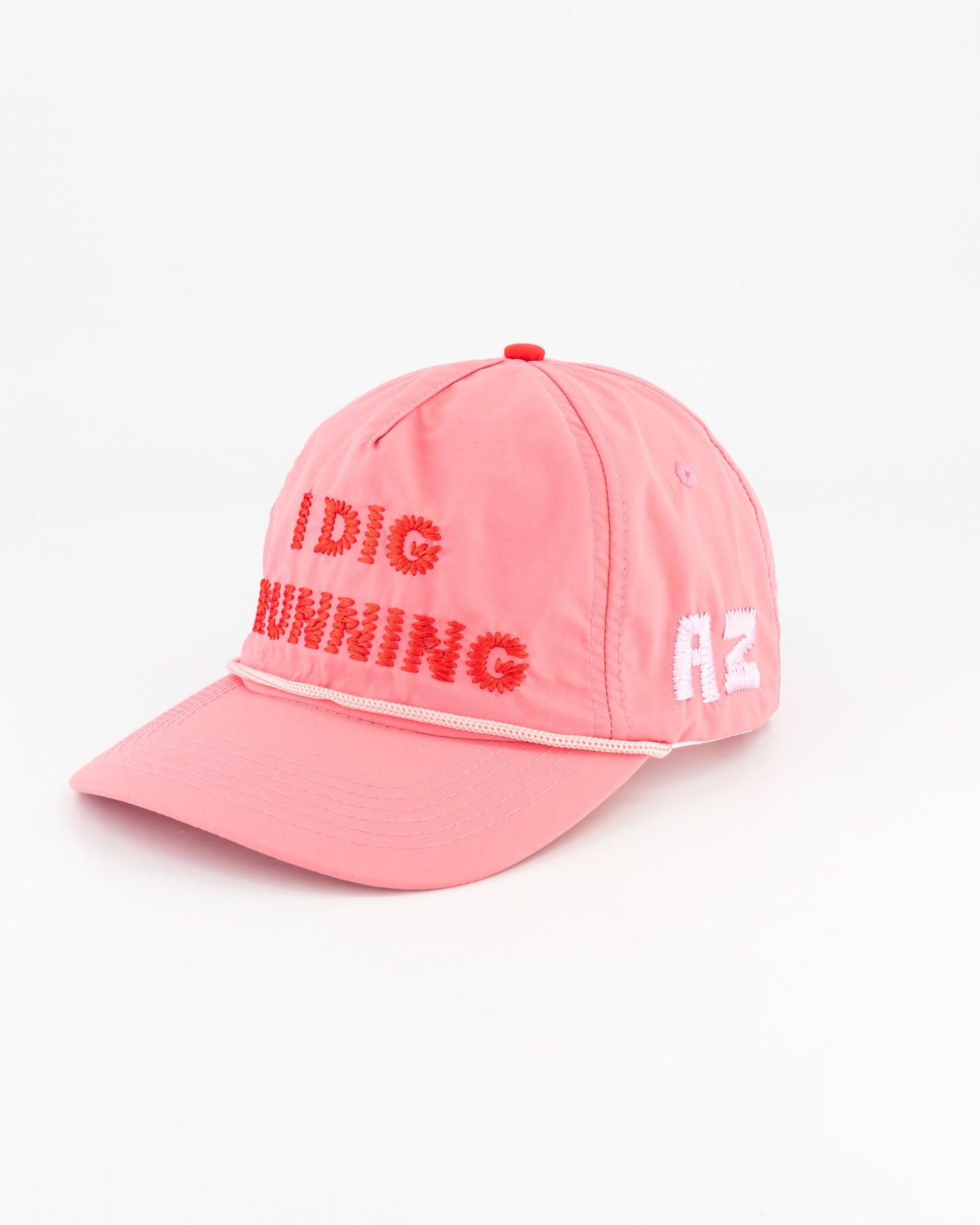 "I Dig Running" Pink Trucker