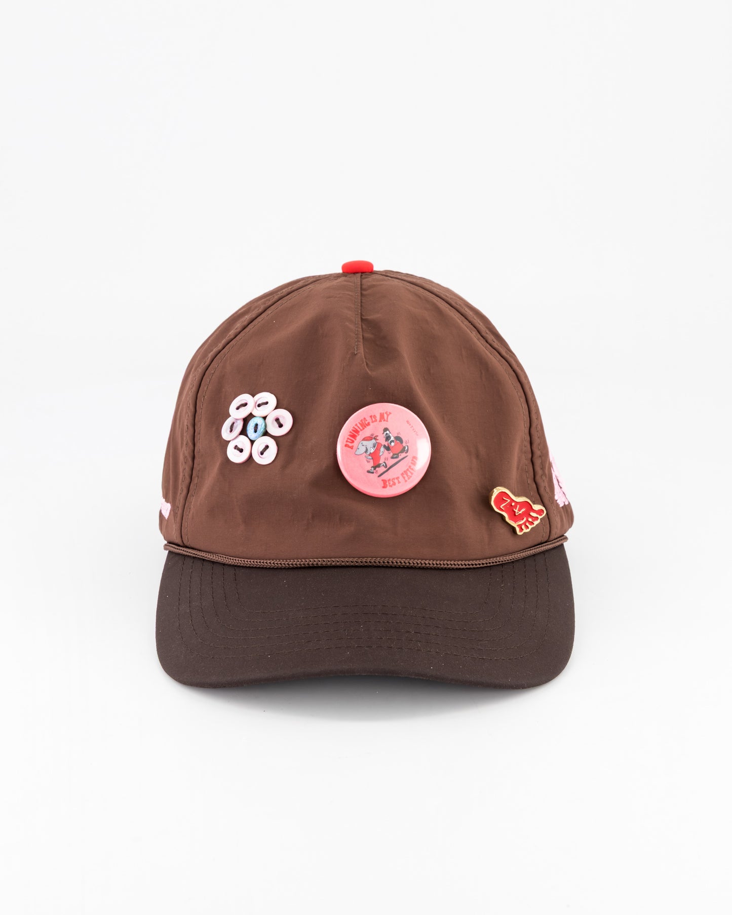 "Running is my Best Friend" Trucker Brown Pins