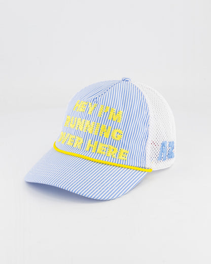 "Hey I'm running over here" Trucker