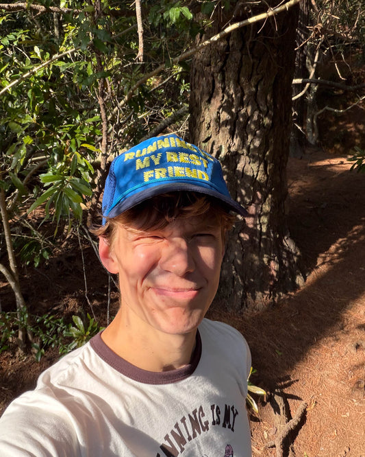 "Running is my Best Friend " Trucker Blue