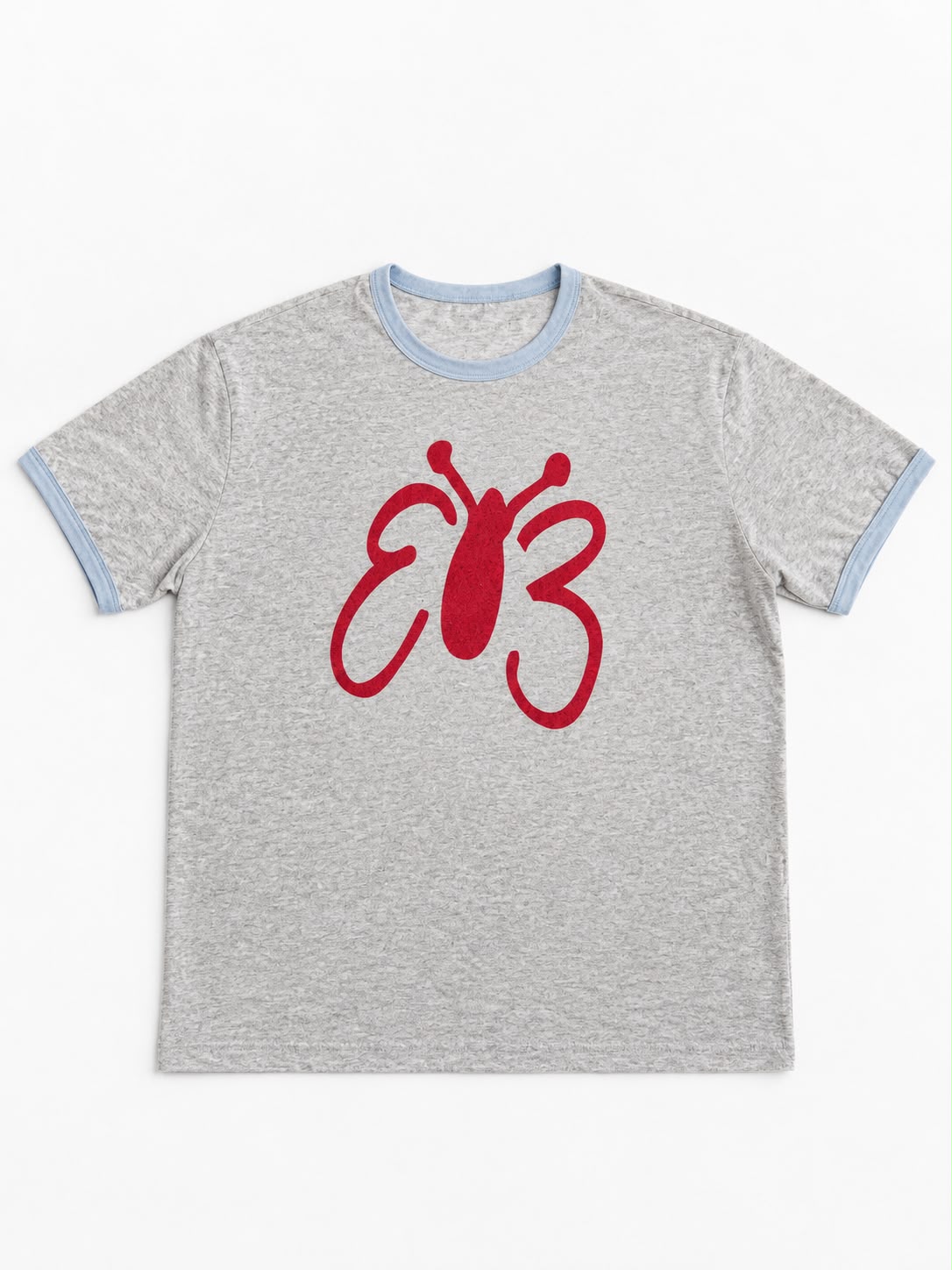 "Butterfly" Ringer Tee Grey