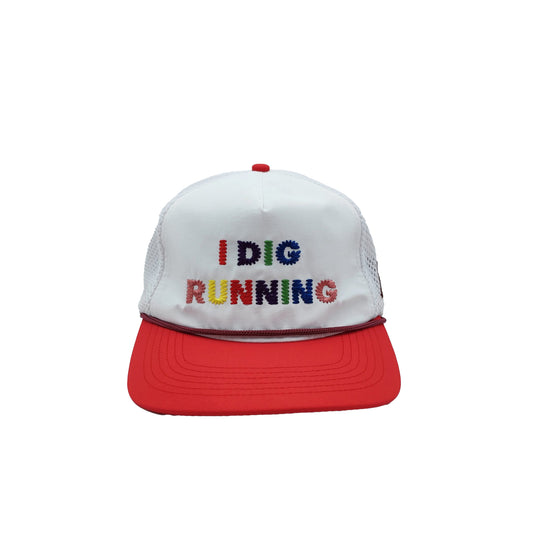 "I Dig Running" Trucker Hat Rainbow